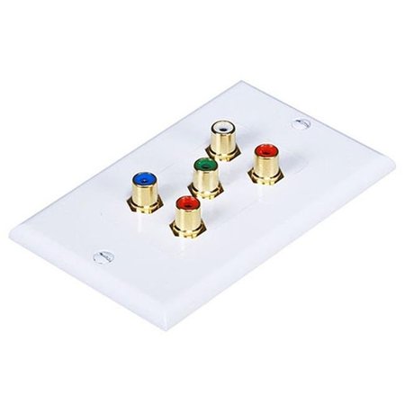 CMPLE CMPLE 566-N RCA Wall Plate- Component Video Audio 5-RCA Gold Connector 566-N